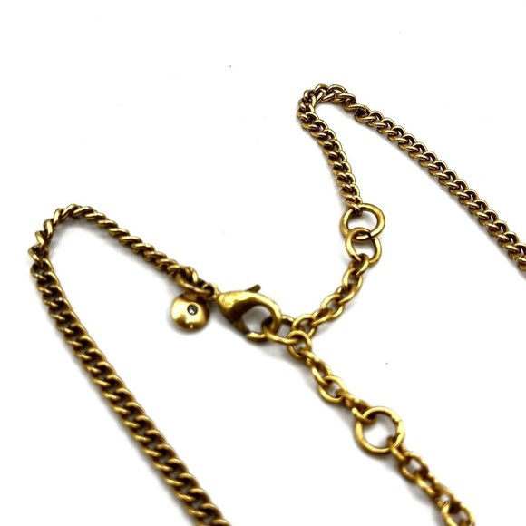 J. Crew Collar Necklace Blue Faceted Glass Rhinestone Statement Necklace 18" - Picture 6 of 8